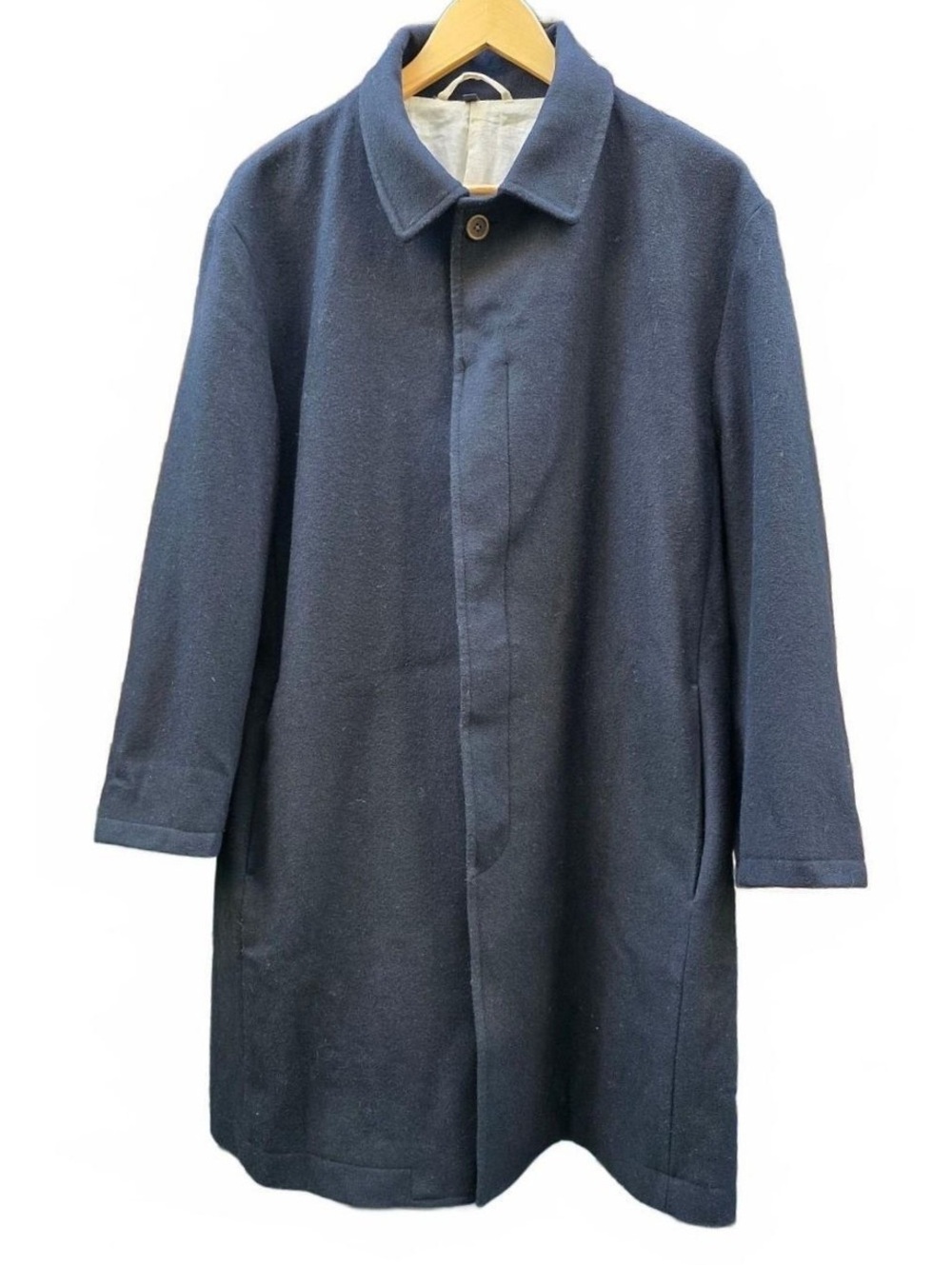 Muji Men's Wool Blend Minimalist Overcoat Black Lg D9AD222 NWOT